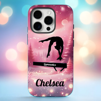 Pink Winter Gymnastics Balance Beam Custom Holiday iPhone 16 Pro Hülle