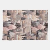 Pink Winter Hirsch Fantasy Schloss Landschaft (2) Geschirrtuch (Horizontal)