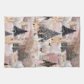 Pink Winter Hirsch Fantasy Schloss Landschaft (4) Geschirrtuch (Horizontal)