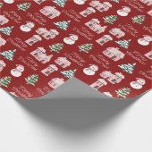 Pink Winter Hütte Pine Trees Weihnachten Geschenkpapier (Ecke)