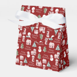 Pink Winter Hütte Pine Trees Weihnachten Geschenkschachtel