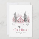 Pink Winter Hütte Weihnachten (Vorderseite)