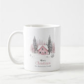 Pink Winter Hütte Weihnachten Kaffeetasse (Links)