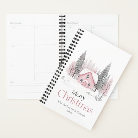 Pink Winter Hütte Weihnachten Planer (Anzeige)
