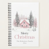 Pink Winter Hütte Weihnachten Planer (Vorderseite)