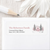 Pink Winter Hütte Weihnachtsanschrift (Insitu)