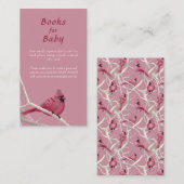 Pink Winter Kardinal Bird Baby Dusche Buchungsanfr Begleitkarte (Vorne/Hinten)
