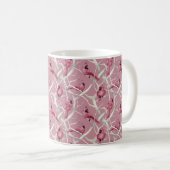 Pink Winter Kardinal Birds Muster Kaffeetasse (VorderseiteRechts)