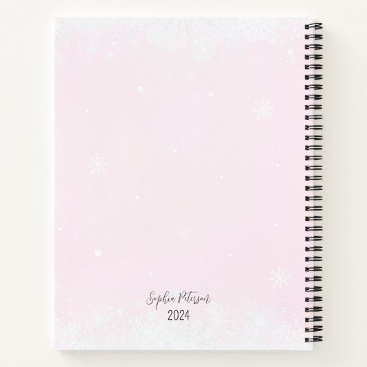 Pink Winter My Pregnancy Pinguin Journal Notizblock (Rückseite)