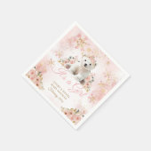 Pink Winter Niedlich Bär The Girl Baby Dusche Serviette (Ecke)