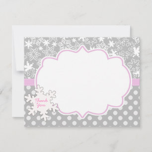 Pink WInter Onderland Wonderland Danke Karte