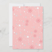 Pink Winter Onederland Silver Glitter 1st Birthday Einladung (Rückseite)