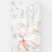 Pink Winter Onederland Silver Glitzer 1. Geburtsta Banner (Vertikal)