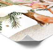 Pink winter onederland woodland welcome sign poster (Ecke)