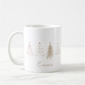 Pink Winter Pines Whimsisches Weihnachtsfest Tasse (Links)