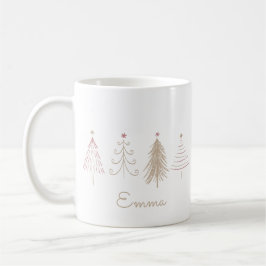Pink Winter Pines Whimsisches Weihnachtsfest Tasse