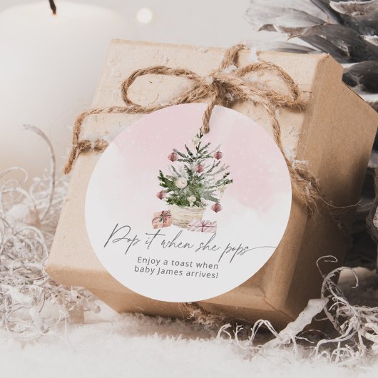 Pink Winter Pop es, wenn sie Pop Baby Dusche Geschenkanhänger