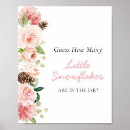 Pink Winter rät wie viele kleine Schneeflocken Poster