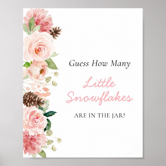 Pink Winter rät wie viele kleine Schneeflocken Poster (Vorne)