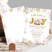 Pink Winter Snow Globe Floral Baby Dusche Einladung