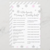 Pink Winter Snowflake Baby Duschgel Game PRINZIERT (Vorne/Hinten)