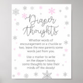 Pink Winter Snowflake Babyduschzeichen Poster (Vorne)
