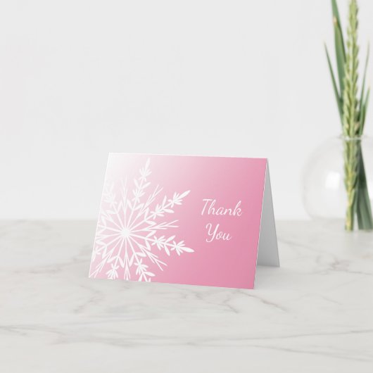 Pink Winter Snowflake Bridesmaid Vielen Dank Dankeskarte (Vorderseite)