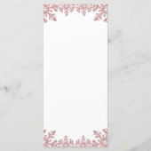 Pink Winter Snowflake Wedding Menükarte (Rückseite)