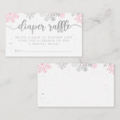 Pink Winter Snowflakes Babydusche Windelwaschmasch Begleitkarte (Vorne/Hinten)