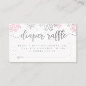 Pink Winter Snowflakes Babydusche Windelwaschmasch Begleitkarte (Vorderseite)