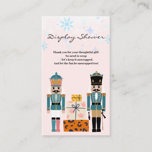 Pink Winter Snowflakes Nutcracker Baby Dusche Begleitkarte (Vorderseite)