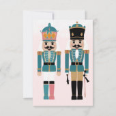 Pink Winter Snowflakes Nutcracker Baby Dusche Dankeskarte (Rückseite)