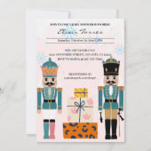 Pink Winter Snowflakes Nutcracker Baby Dusche Einladung (Vorderseite)
