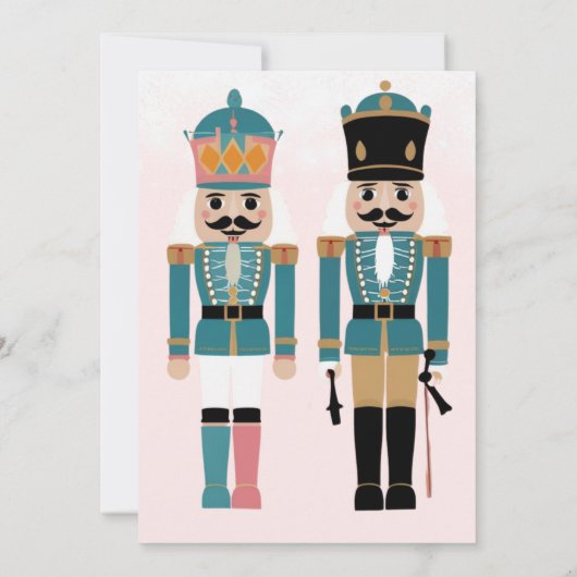 Pink Winter Snowflakes Nutcracker Baby Dusche Einladung (Rückseite)