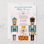 Pink Winter Snowflakes Nutcracker Baby Dusche Einladung (Vorderseite)