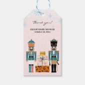 Pink Winter Snowflakes Nutcracker Baby Dusche Geschenkanhänger (Vorderseite)