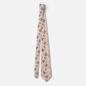 Pink Winter - Stechpalmenblätter und Schneeflocken Krawatte (Rückseite)