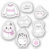 Pink Winter Stickers Pack Aufkleber (Vorderseite)