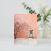 Pink Winter Szene Postkarte (Stehend Vorderseite)