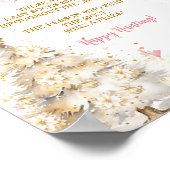 Pink Winter Tea Party Baby Shower Baby Sock Hunt Poster (Ecke)