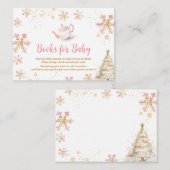 Pink Winter Tea Party Baby Shower Books for Baby Begleitkarte (Vorne/Hinten)