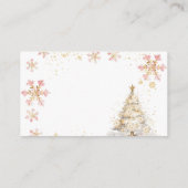 Pink Winter Tea Party Baby Shower Diaper Raffle Begleitkarte (Rückseite)