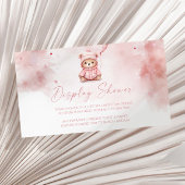 Pink Winter Teddy Bear Baby Shower Display Shower Begleitkarte