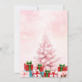 Pink Winter Tree Weihnachtsfest Party Einladung (Rückseite)