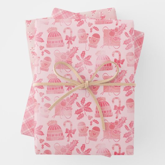 Pink Winter Weihnachten Geschenkpapier Set (Beispiel)