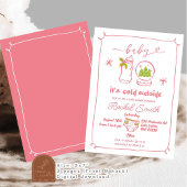 Pink Winter Weihnachts Handgezeichnete Kinderdusch Einladung