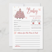 Pink Winter Weihnachts Kindervoraussagen Advice Ga Einladung (Vorderseite)