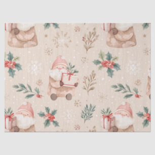 Pink Winter - Weihnachtsmann, Schneeflocken, Stech Seidenpapier