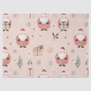 Pink Winter - Weihnachtsmann, Schneeflocken, Stech Seidenpapier