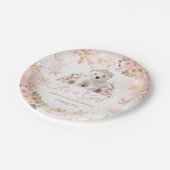 Pink Winter Weißer Bär mit Girl Baby Dusche Pappteller (Schrägansicht)